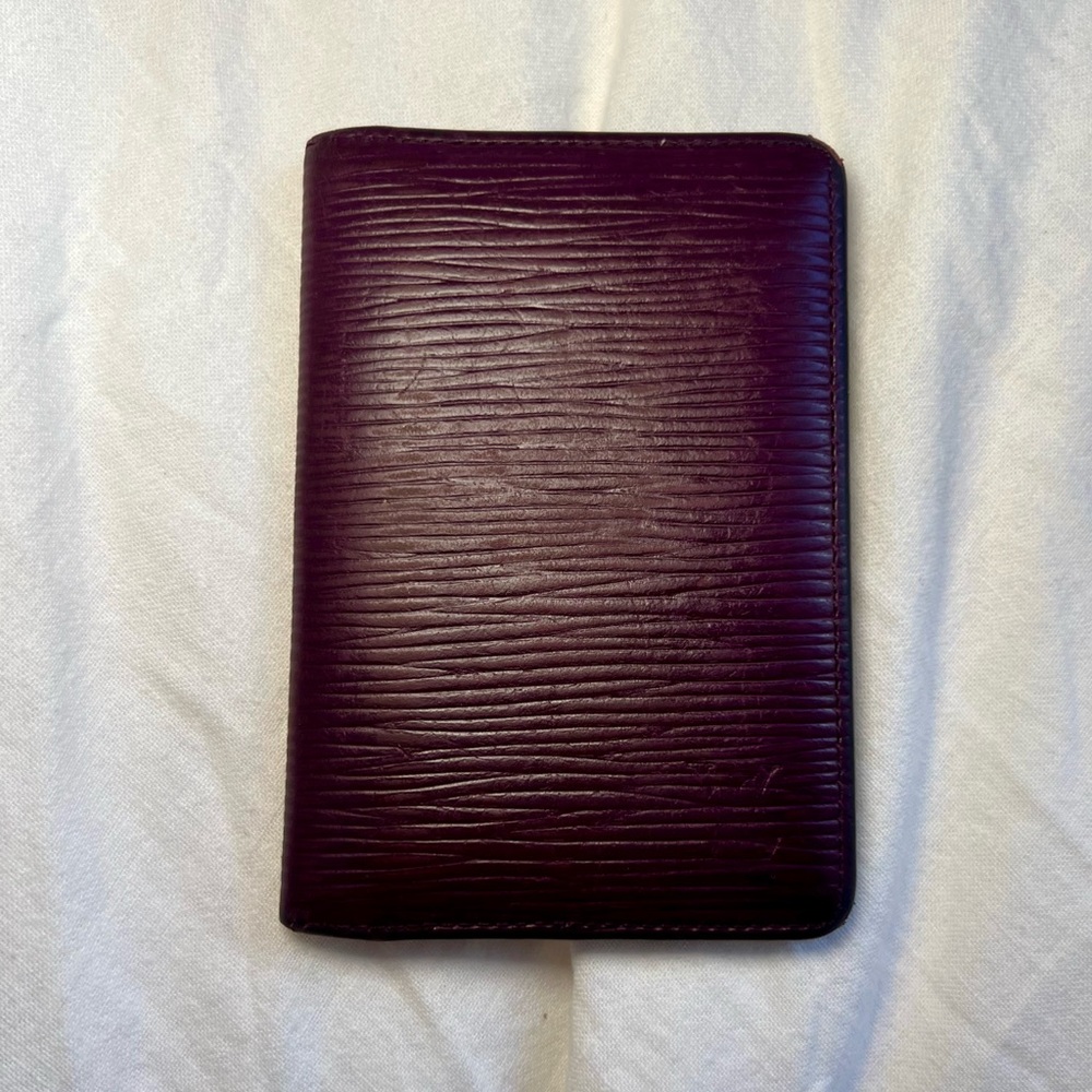 Louis Vuitton Dark Plum Epi Leather Passport Wallet
